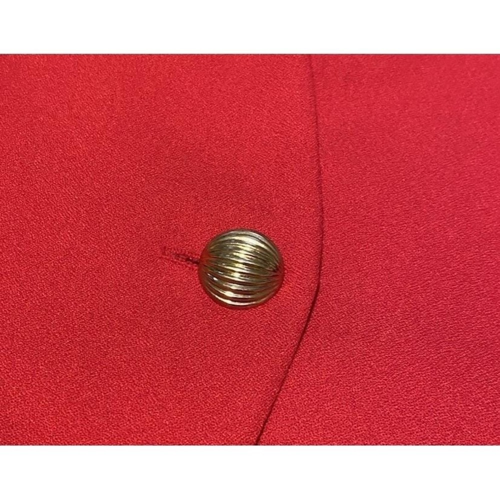 Vintage Victoria Morgan Red 1 Button Blazer With Shoulder Pads Size Woman's 14 - Picture 2 of 6